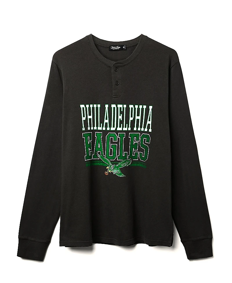 Junk Food Clothing Unisex Nfl Philadelphia Eagles Long Sleeve Henley Tee