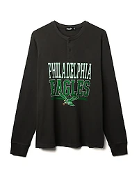 Junk Food Clothing Unisex Nfl Philadelphia Eagles Long Sleeve Henley Tee