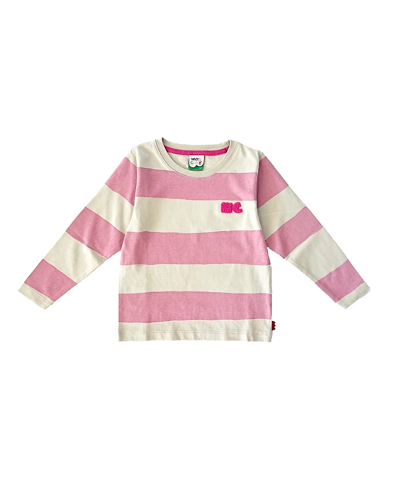 Mon Coeur Girls' Recycled Cotton Rugby Stripe T-Shirt - Little Kid