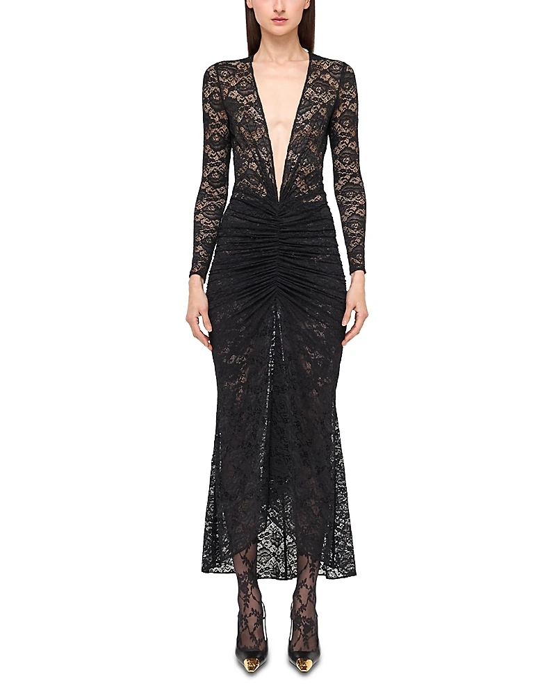 Ronny Kobo Nelli Lace Plunge Neck Dress