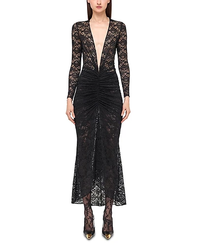Ronny Kobo Nelli Lace Plunge Neck Dress