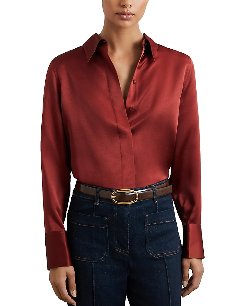 Reiss Ameira Silk Satin Shirt