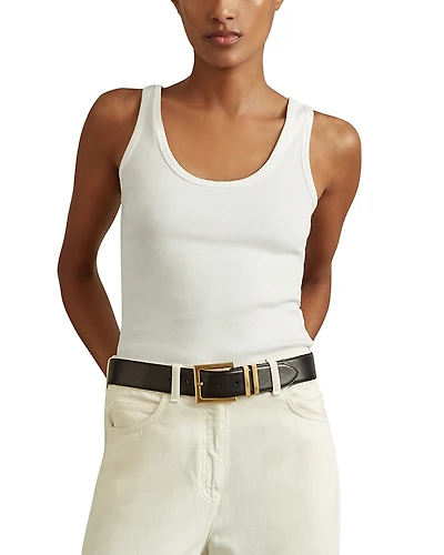 Reiss Violet Scoop Neck Rib Vest