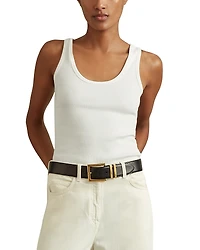 Reiss Violet Scoop Neck Rib Vest