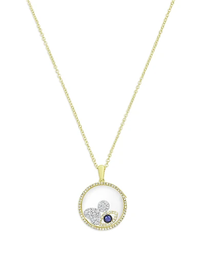 Meira T Blue Sapphire & Diamond Floating Charm Shaker Pendant Necklace