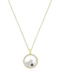 Meira T Blue Sapphire & Diamond Floating Charm Shaker Pendant Necklace