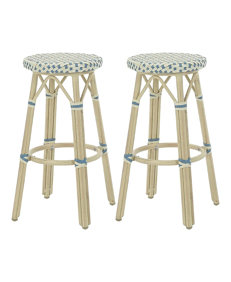 Furniture of America Kindry 30 Aluminum Outdoor Barstools, Set 2