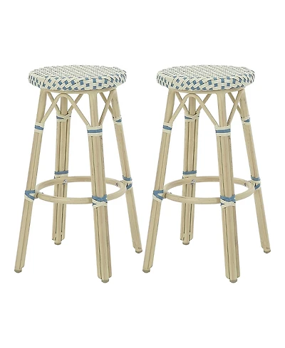 Furniture of America Kindry 30 Aluminum Outdoor Barstools, Set 2
