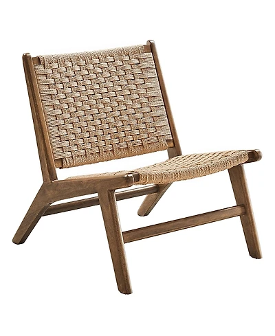 Modway Saoirse Woven Rope Wood Accent Lounge Chair