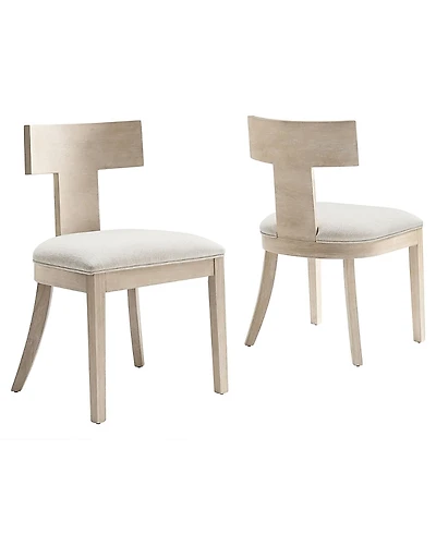 Modway Peregrine Wood and Fabric Upholstered Dining Chairs, Set of 2