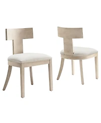 Modway Peregrine Wood and Fabric Upholstered Dining Chairs, Set of 2