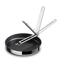 Joseph Joseph Space Steel 9.5 Ceramic Nonstick Frying Pan with Folding Handle