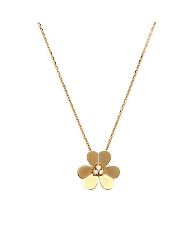 Pre-Owned Van Cleef & Arpels Large Frivole Pendant Necklace 18K Gold with Diamonds, 14.5 - 16.25