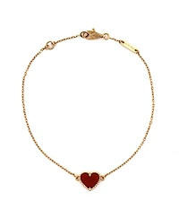 Pre-Owned Van Cleef & Arpels Sweet Alhambra Heart Bracelet 18K Rose Gold with Carnelian