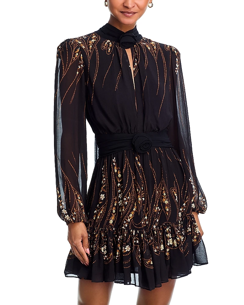 Farm Rio Garden Silhouette Long Sleeve Dress