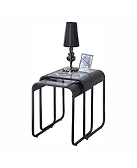 Furniture of America Dover Glass Top Nesting Table, Set of 2