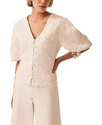 Mint Velvet Women's Embroidered Detail Top