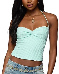 Edikted Zoee Twisted Textured Halter Top