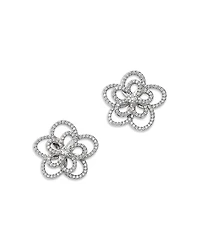 Bloomingdale's Fine Collection Diamond Micropave Flower Stud Earrings