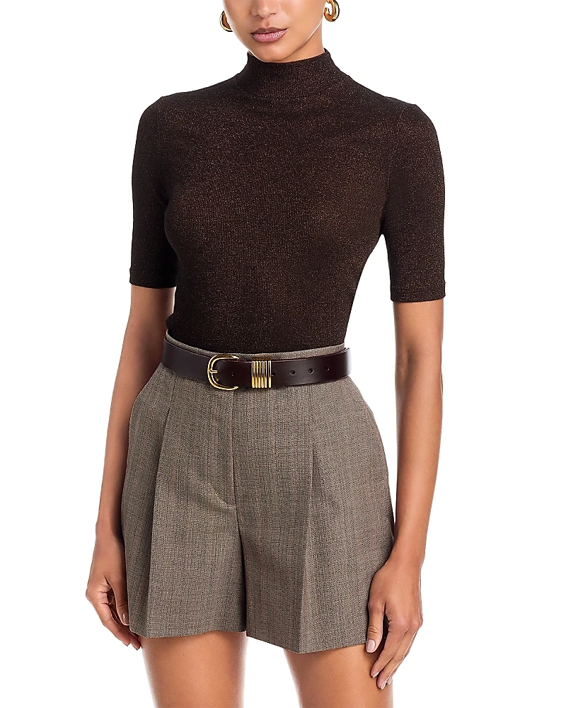 Frame The Lurex Turtleneck Tee