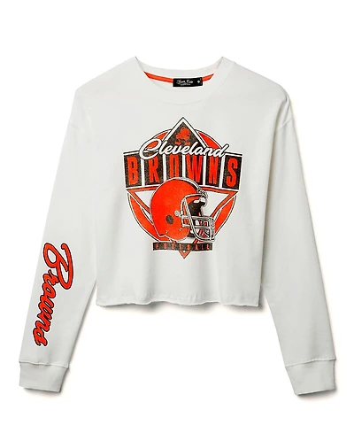 Junk Food Clothing Women's Nfl Cleveland Browns Helmet Crop Fleece