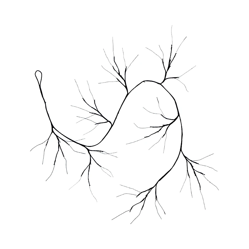 Nearly Natural 6.5' Pre-Lit Artificial Halloween Black Twig Garland with 48 Purple Led Lights