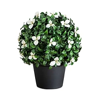 Nearly Natural 15 Uv Resistant Artificial Boxwood and Gardenia Topiary Plant (Indoor/Outdoor)
