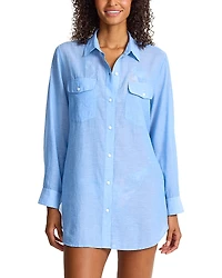 Tommy Bahama Relaxed Boyfriend Shirt Swim Cover-Up