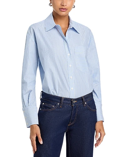Derek Lam 10 Crosby Orianne Stripe Collared Shirt