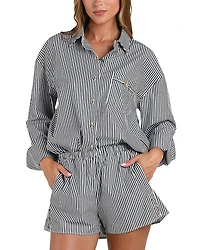 L'Agence Lorena Voyage Resort Shirt Swim Cover-Up