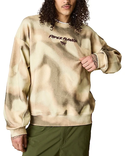 Paper Planes Airbrushed Camo Crewneck Sweater