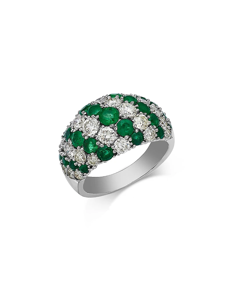 Bloomingdale's Emerald & Diamond Band Ring