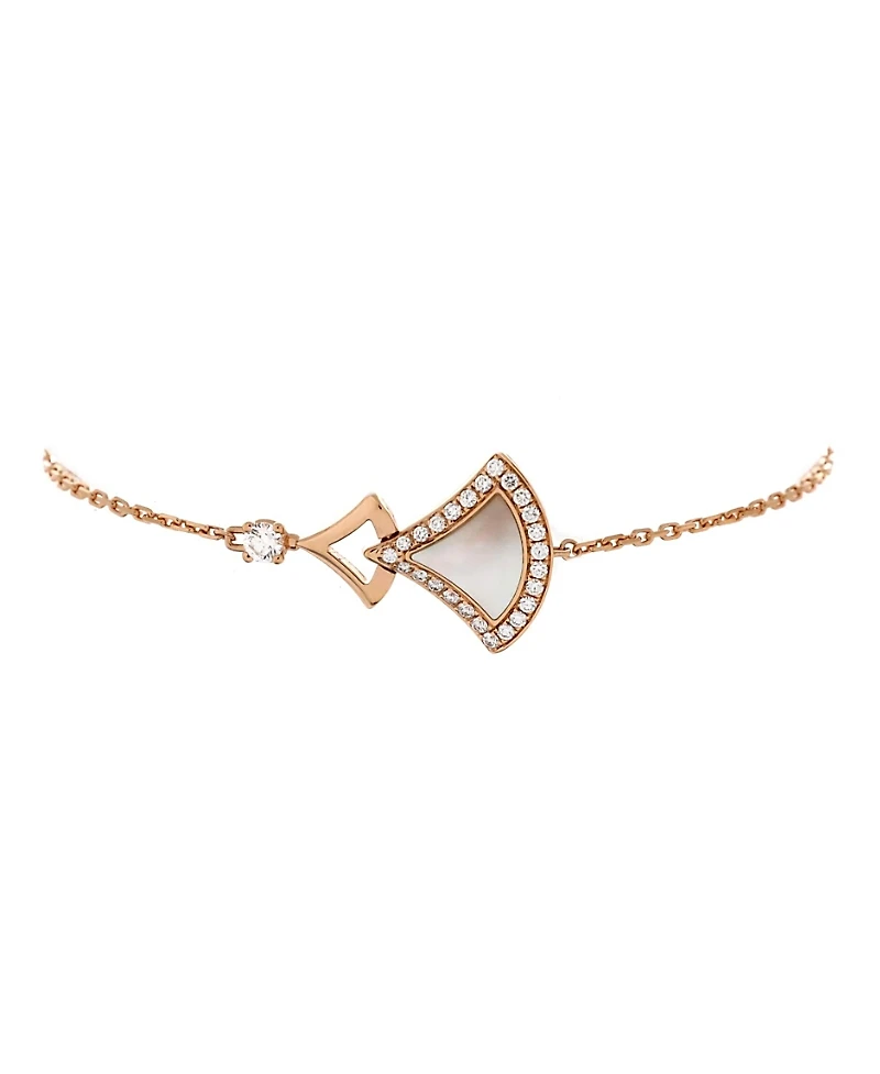 Pre-Owned Bvlgari Divas' Dream Double Bracelet 18K Rose Gold with Mother of Pearl and Diamonds