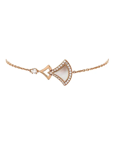 Pre-Owned Bvlgari Divas' Dream Double Bracelet 18K Rose Gold with Mother of Pearl and Diamonds