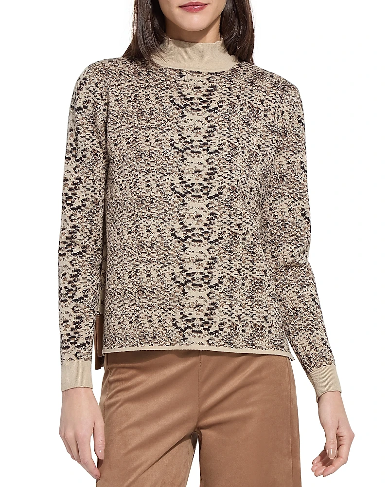 Lysse Plus Declan Turtleneck Jacquard Sweater