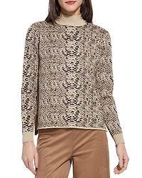 Lysse Plus Declan Turtleneck Jacquard Sweater