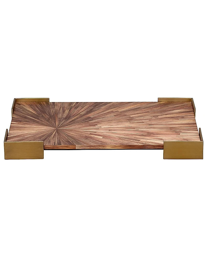 Jamie Young Palm Marquetry Decorative Tray
