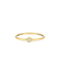 Zoe Lev 14K Yellow Gold Diamond Bezel Wire Stack Ring