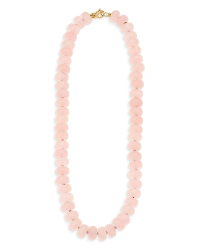 Adina Reyter 9K Yellow Gold Rose Quartz Necklace, 16