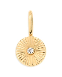 Adina Reyter 9K Yellow Gold Diamond Groovy Rays Mini Charm Pendant