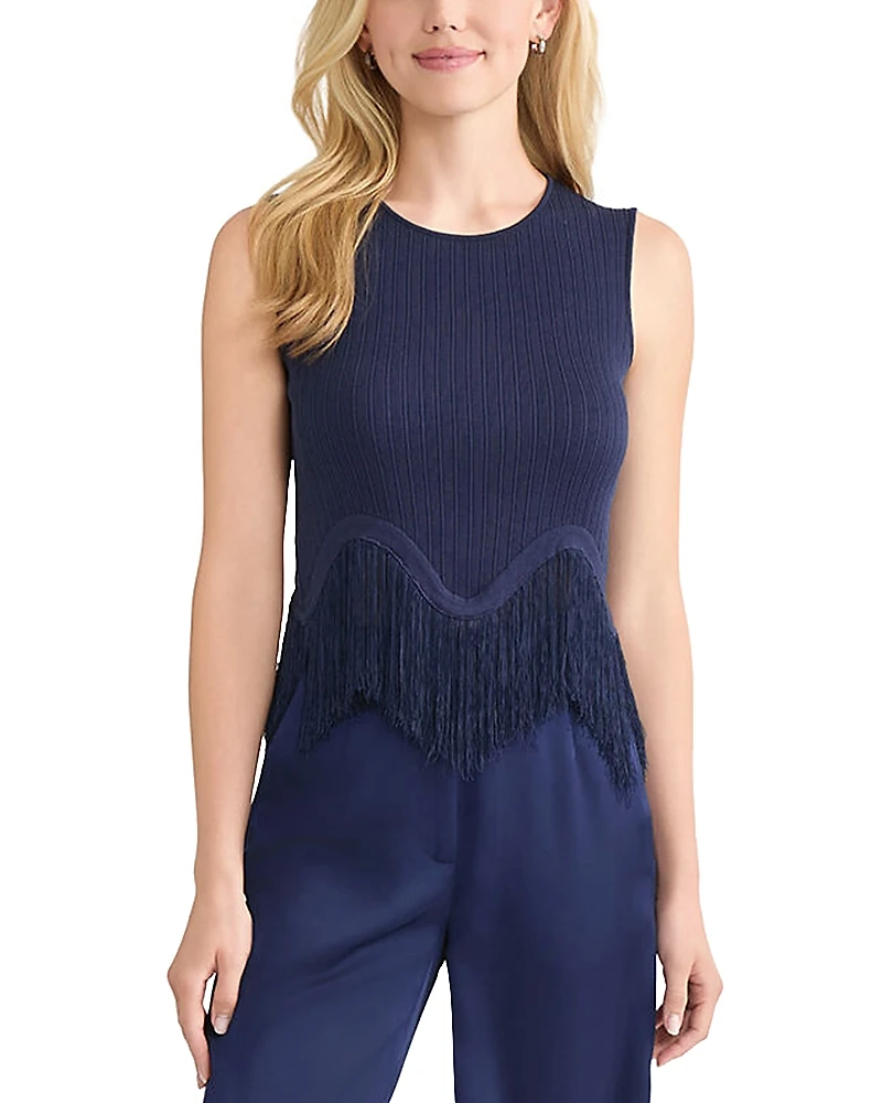 Misook x Lani Lynn Fringe Hem Ribbed Knit Tank