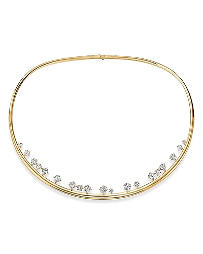 Hearts On Fire 18K Yellow Gold Barre Diamond Floating Choker Necklace, 15.5