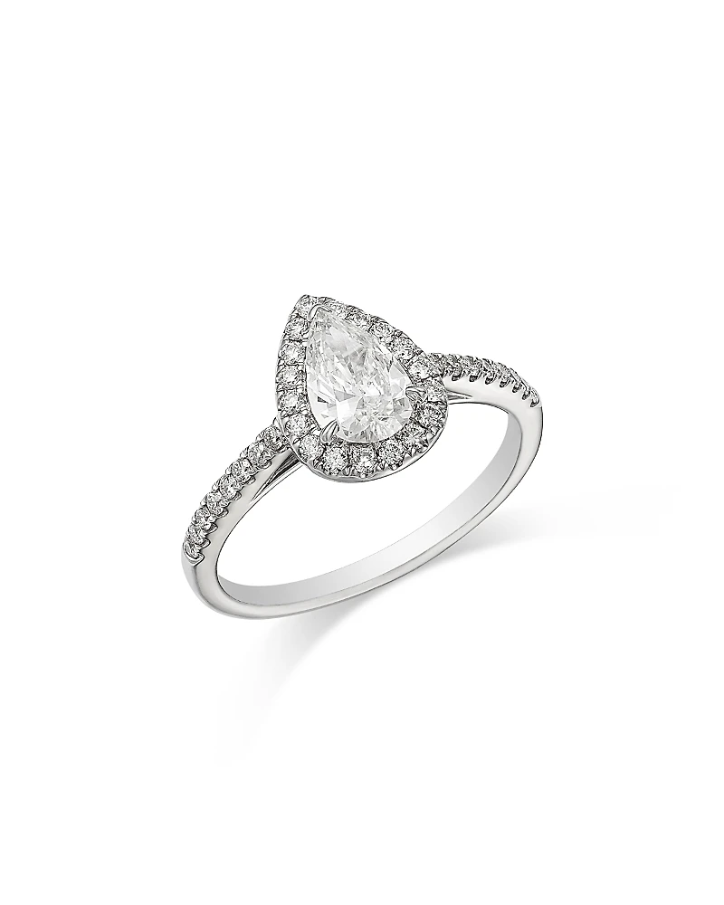 Bloomingdale's Fine Collection Certified Diamond Pear & Round Halo Ring