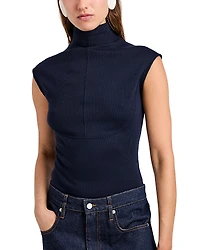 Proenza Schouler White Label Zane Brushed Rib Turtleneck Top