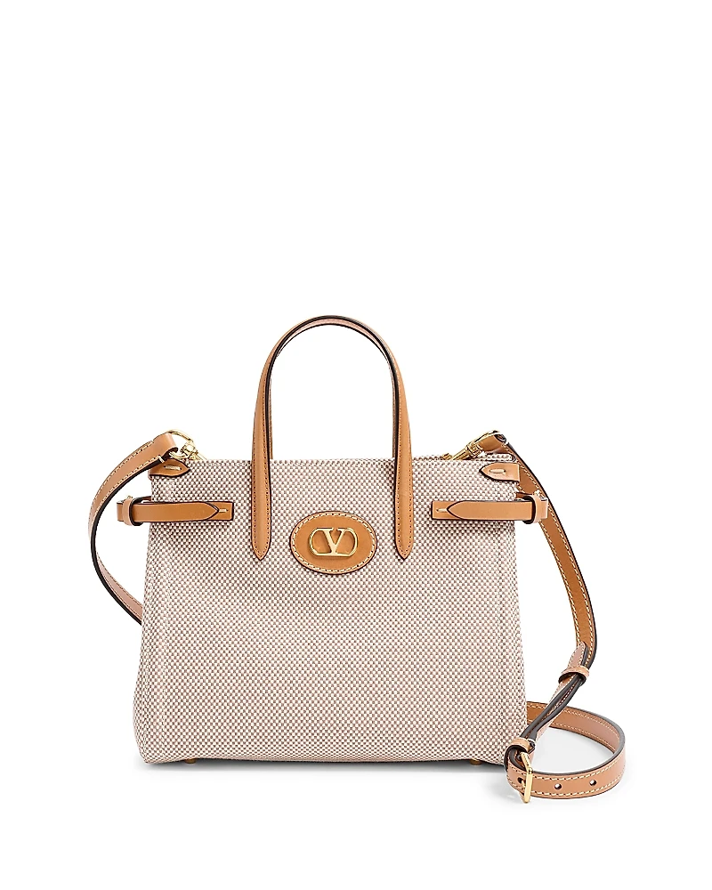 Valentino Garavani Small Antibes VLogo Canvas Convertible Tote