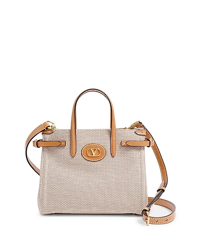 Valentino Garavani Small Antibes VLogo Canvas Convertible Tote