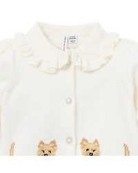 Janie and Jack Girls' Baby Dog Ruffle Collar Cardigan