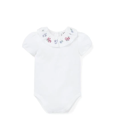 Janie and Jack Girls' Baby Kitten Ruffle Collar Bodysuit