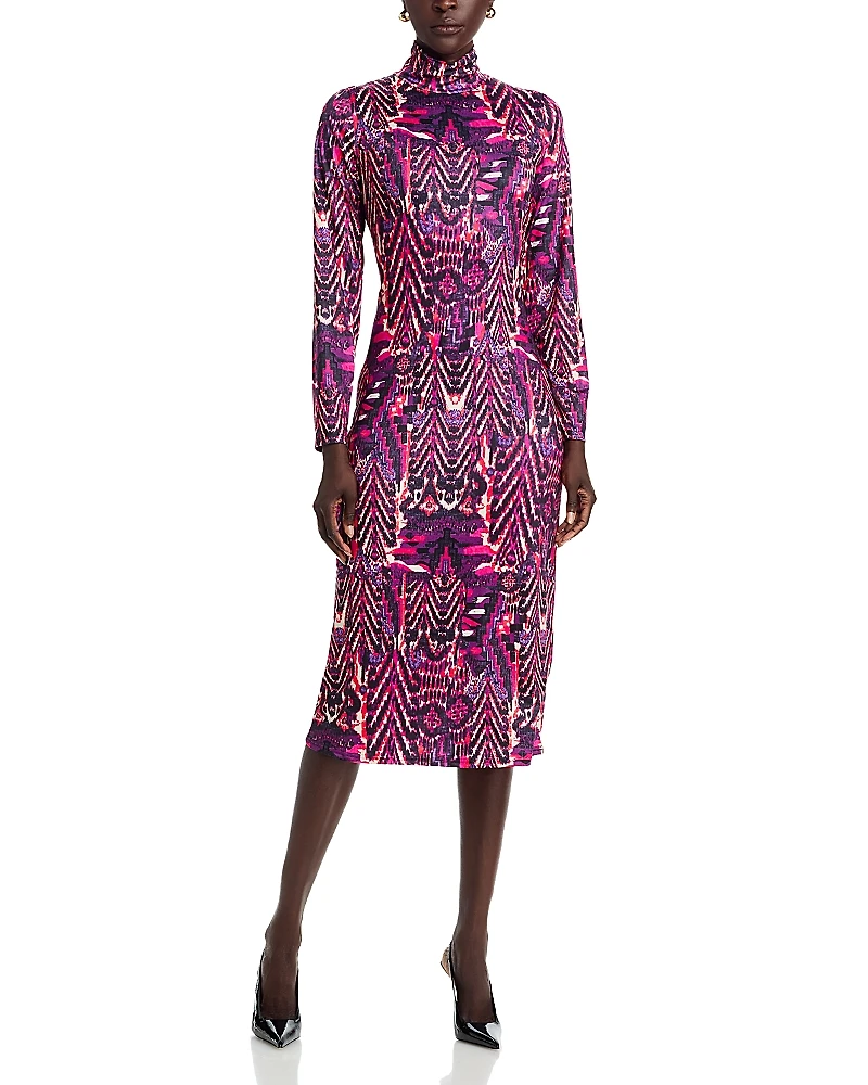 Area Stars Mock Neck Midi Dress