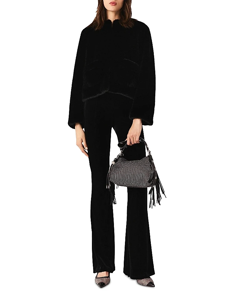 Maje Pivelvet Stretch Velour Trousers